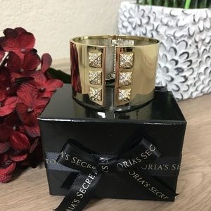 Victoria’s Secret Gold Cuff with Diamond Studs